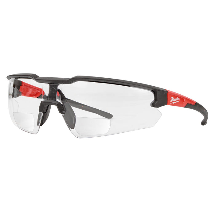 MILWAUKEE Safety Glasses - Clear Anti-Scratch Lenses w/ Magnification