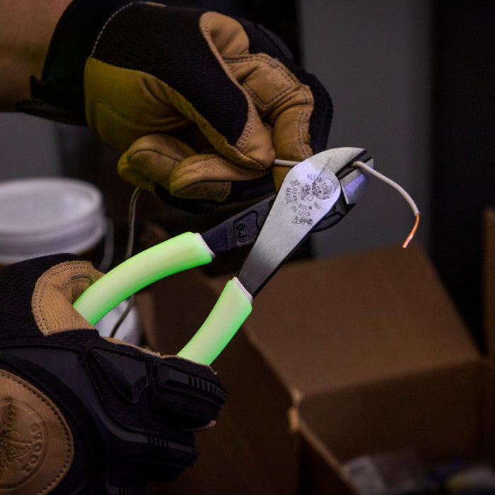 KLEIN TOOLS 8" High-Visibility Angled Head Diagonal Cutting Pliers