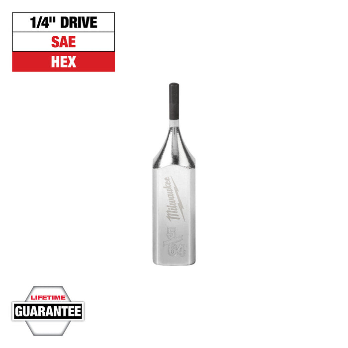 MILWAUKEE Dados con punta hexagonal con accionamiento de 1/4" - SAE