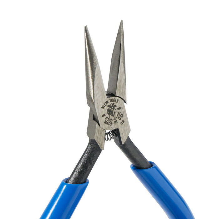 KLEIN TOOLS 4" Spring-Loaded Slim Needle Nose Electronics Pliers