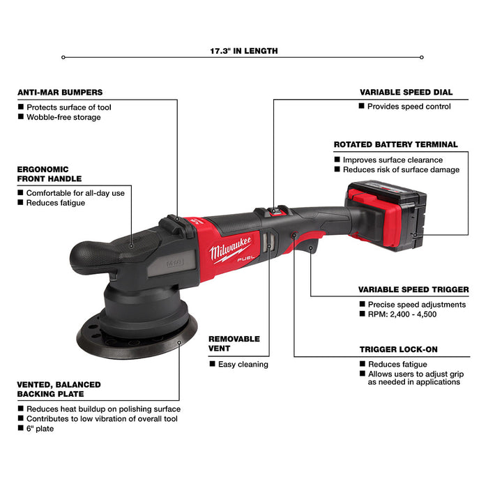 MILWAUKEE M18 FUEL 21mm Random Orbital Polisher Kit
