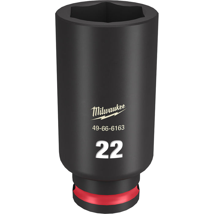 MILWAUKEE SHOCKWAVE Impact Duty Dado de 6 puntos con accionamiento de 3/8" y 22 mm de profundidad