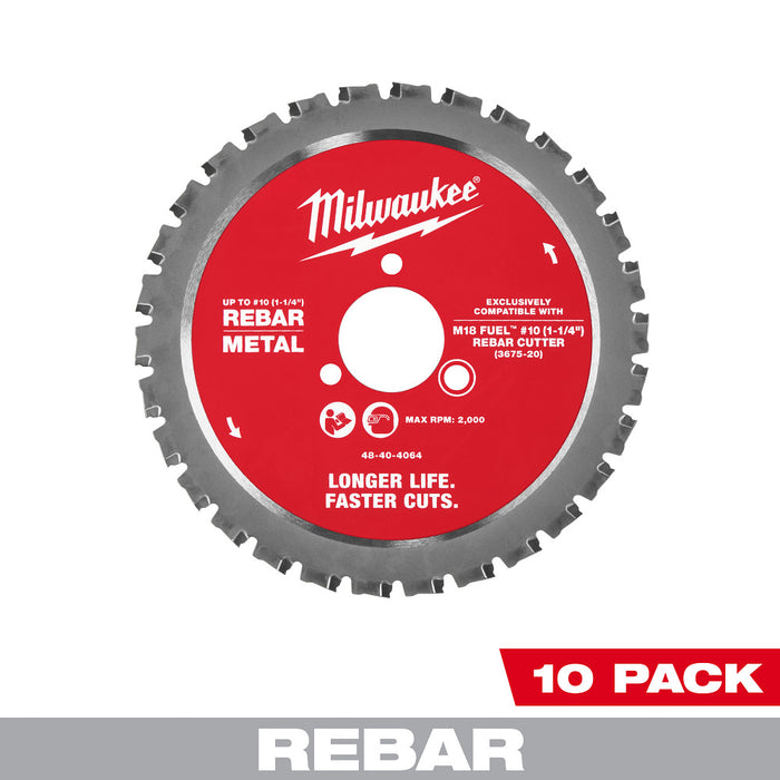Milwaukee 48-40-4068 #10 1-1/4" Rebar Cutting Blade - 10 PK