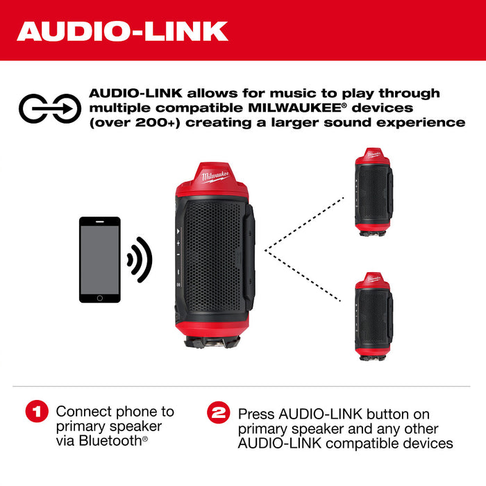 MILWAUKEE M12™ BLUETOOTH® Jobsite Speaker w/ PACKOUT™ Compatibility