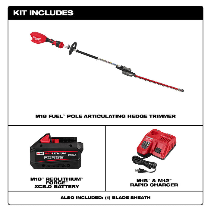 MILWAUKEE M18 FUEL™ Pole Articulating Hedge Trimmer Kit