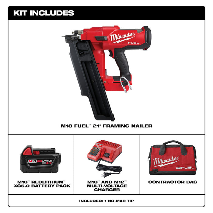 MILWAUKEE M18 FUEL™ 21 Degree Framing Nailer Kit