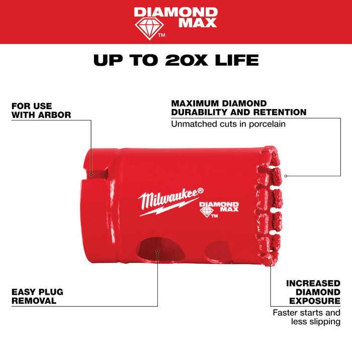 Milwaukee Tools 1-1/4" Diamond Max™ Hole Saw 49-56-5620
