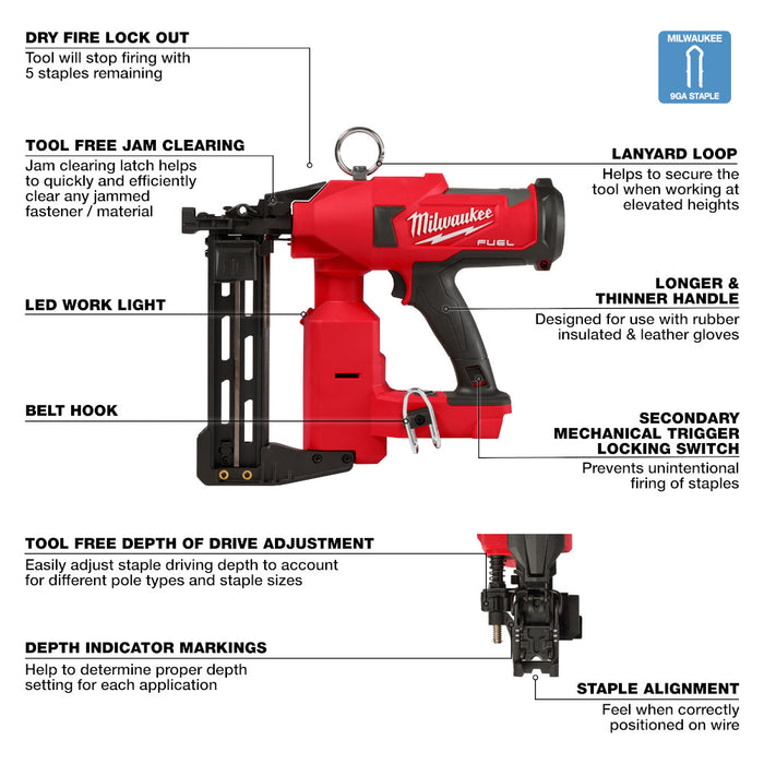 MILWAUKEE M18 FUEL Utility Fencing Stapler (Tool Only)