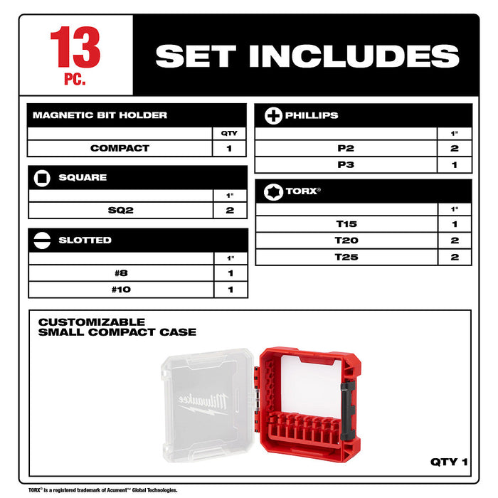 MILWAUKEE 13 PC. SHOCKWAVE IMPACT DUTY™ Driver Bit Set