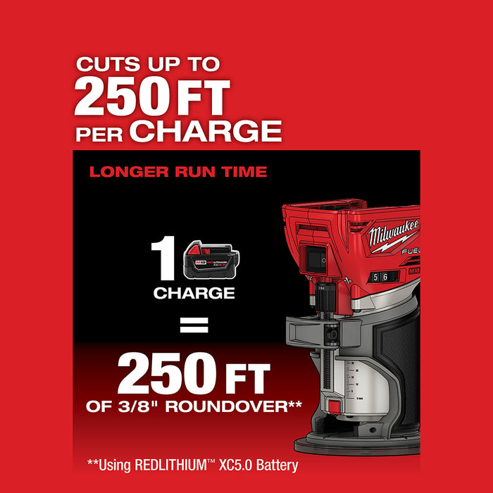 Milwaukee M18 FUEL Compact Router M18 2723-20+ FREE M18 XC5.0 Battery Pack 48-11-1850