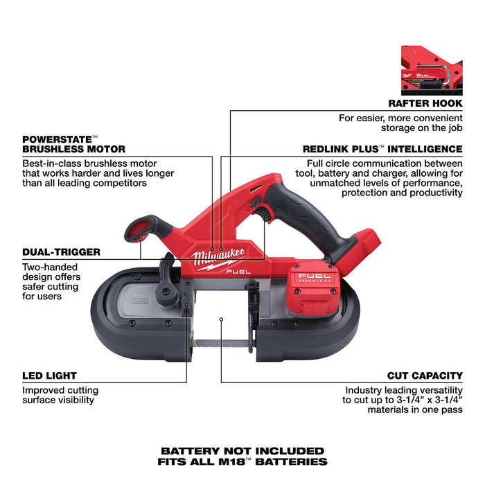 MILWAUKEE M18 FUEL Compact Dual-Trigger Band Saw (Tool Only)