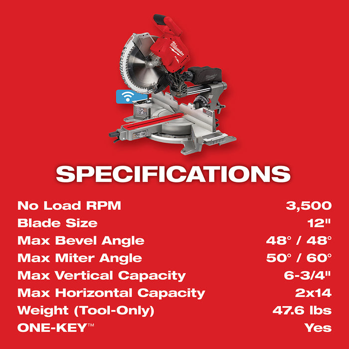 MILWAUKEE M18 FUEL™ 12" Dual Bevel Sliding Compound Miter Saw Kit
