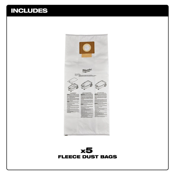 Milwaukee Fleece Dust Bags (5PK) 49-90-1969