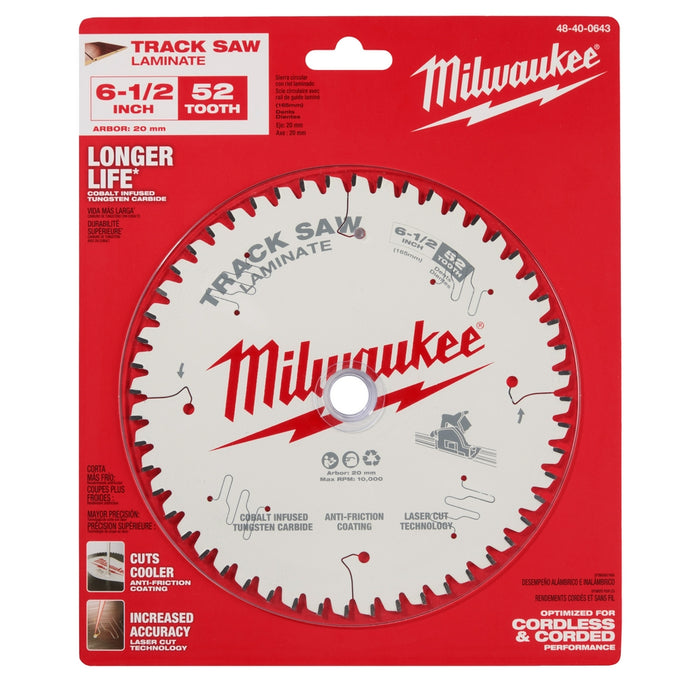 Hoja de sierra de cadena MILWAUKEE de 6-1/2" 52T