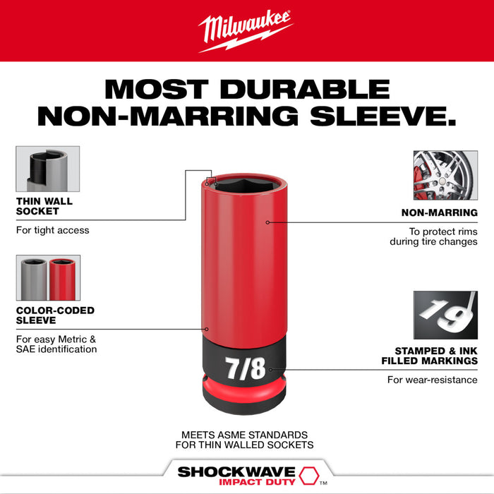 MILWAUKEE SHOCKWAVE IMPACT DUTY™ Dado para rueda con tuerca de seguridad SAE de 1/2 con impulsión de 1"