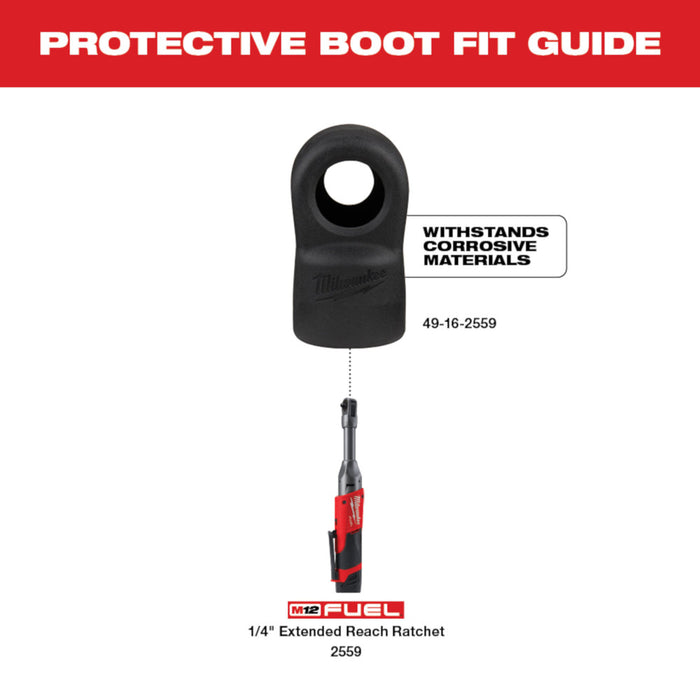 MILWAUKEE M12 FUEL 1/4" Extended Reach Ratchet Rubber Boot