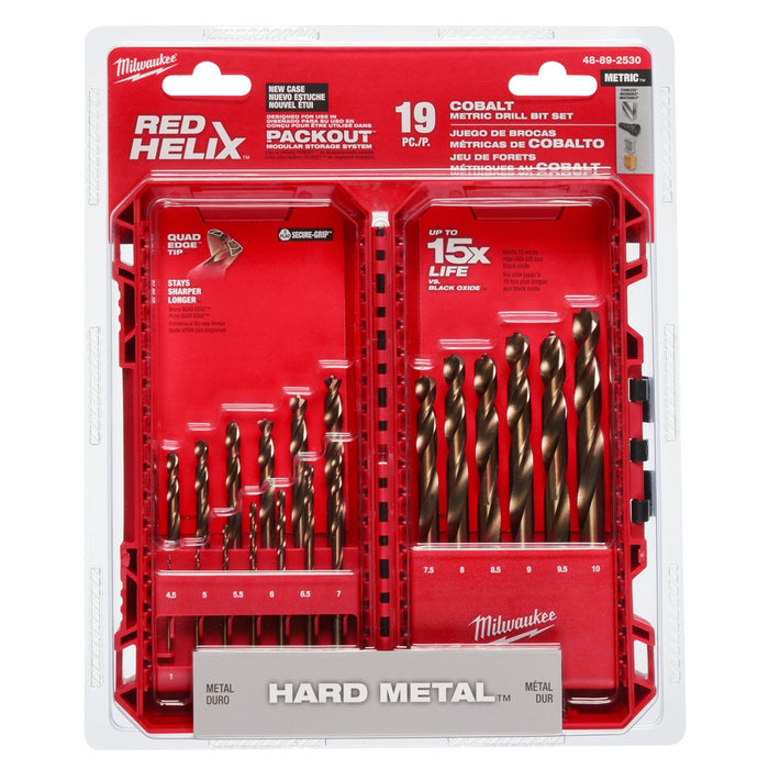 MILWAUKEE 19 PC. RED HELIX™ Cobalt Metric Drill Bit Set