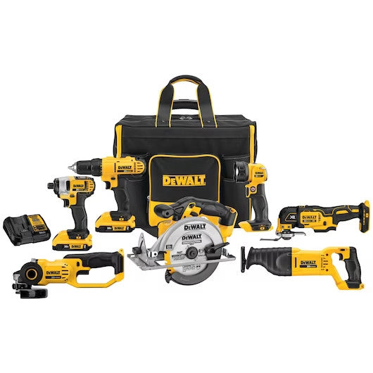 DeWalt DCKSS722P1E1 20V MAX 7-Tool Cordless 2.0Ah Combo Kit w/ Large Rolling Contractor Bag