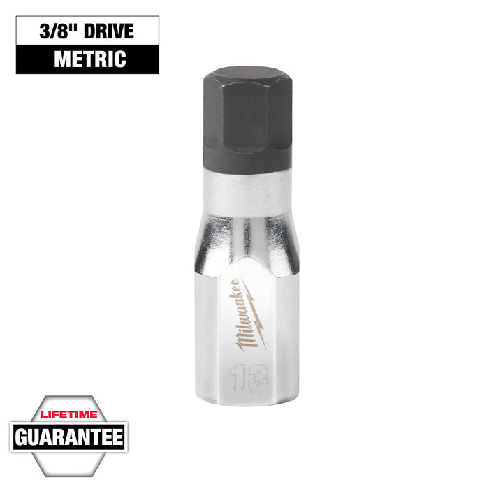 MILWAUKEE 3/8" Drive Hex Bit Sockets - Metric