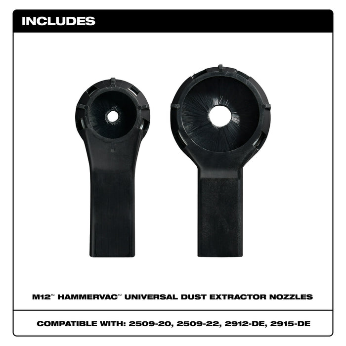MILWAUKEE M12™ HAMMERVAC™ Universal Dust Extractor Nozzles
