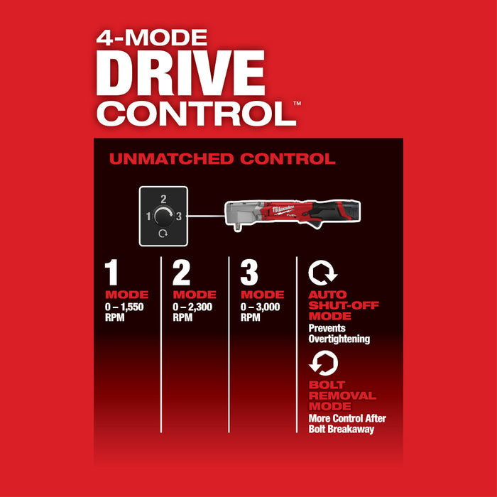 Llave de impacto de ángulo recto MILWAUKEE M12 FUEL™ de 3/8" con anillo de fricción (solo herramienta)