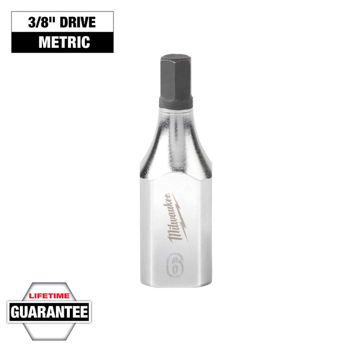 MILWAUKEE 3/8" Drive Hex Bit Sockets - Metric