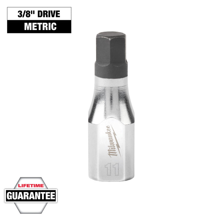 MILWAUKEE 3/8" Drive Hex Bit Sockets - Metric
