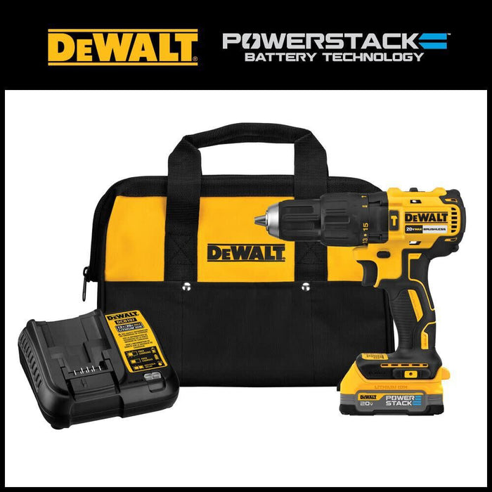 DEWALT 20V Compact Hammer Drill Kit with POWERSTACK Battery