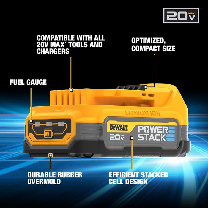 DEWALT 20V Compact Hammer Drill Kit with POWERSTACK Battery