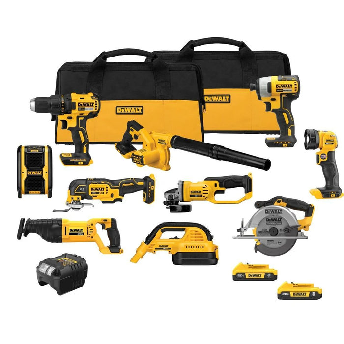 DEWALT DCK1021D2 20V MAX* 10-Tool Combo Kit: Dominate Any Jobsite Task