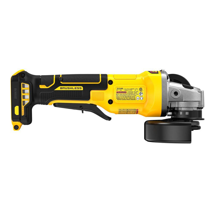 Amoladora angular pequeña con interruptor de paleta DEWALT de 4-1/2"