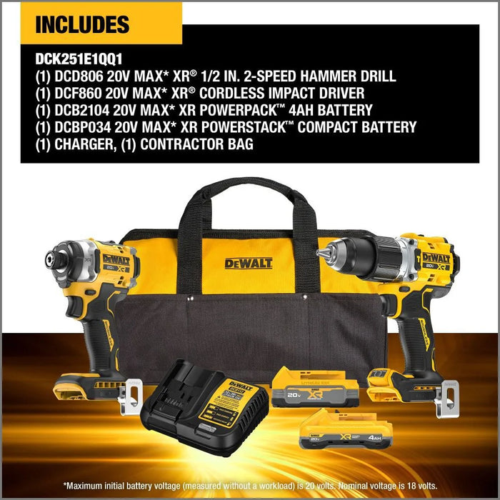 Kit combinado de 2 herramientas DEWALT 20V MAX*