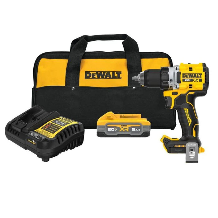 DEWALT 20V MAX XR 1/2 Inch Drill Driver Kit with 5 Ah POWERSTACK