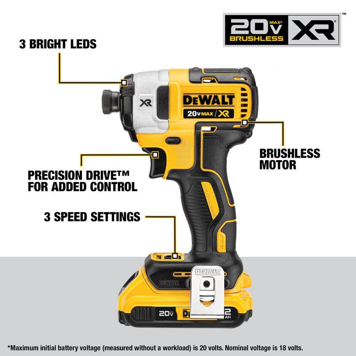 DEWALT 20V MAX XR 1/2in Drill/Driver & 1/4in Impact Driver Kit DCK248D2