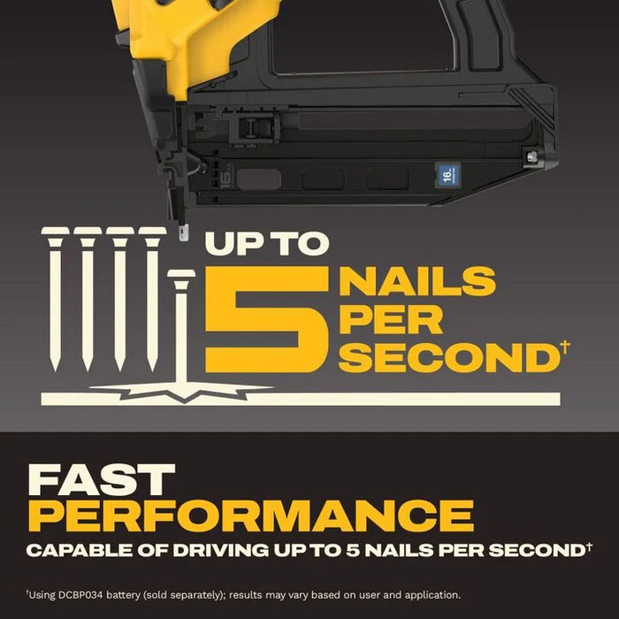 DEWALT 20V MAX XR 16 Gauge Straight Finish Nailer (Bare Tool)
