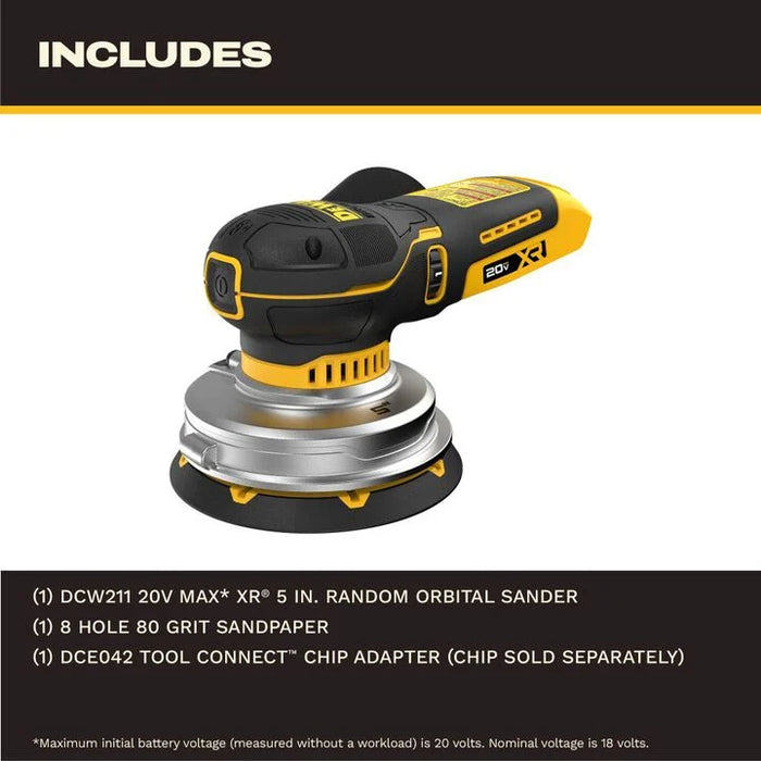 DEWALT 20V MAX* XR 5 Inch Random Orbital Sander (Bare Tool)