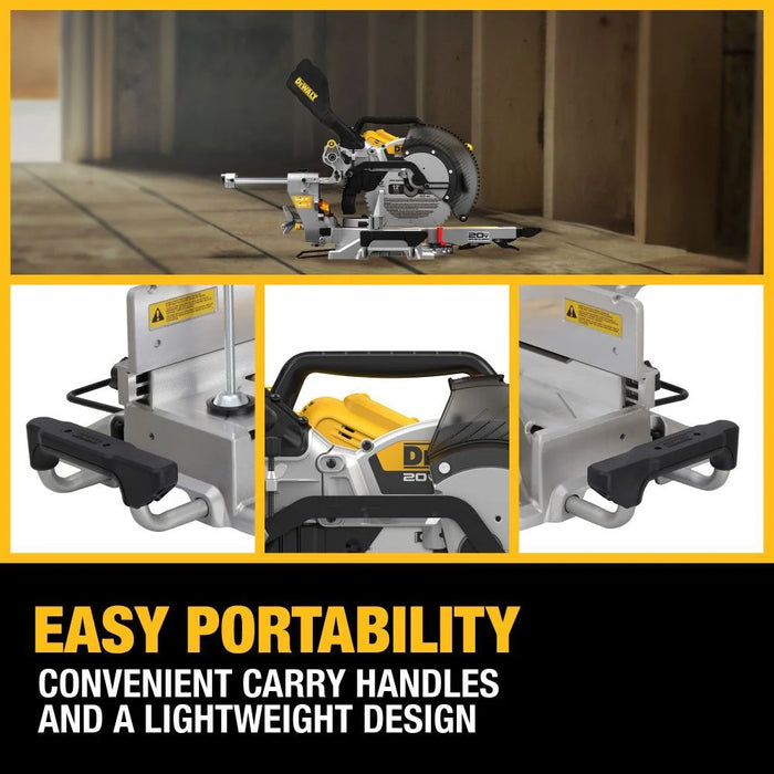 Sierra ingletadora compuesta deslizante de doble bisel DEWALT de 12"