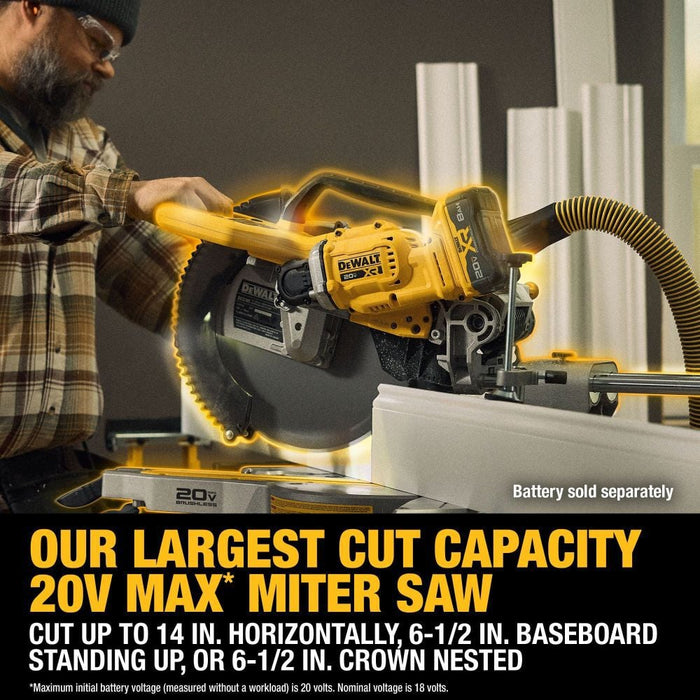 Sierra ingletadora compuesta deslizante de doble bisel DEWALT de 12"