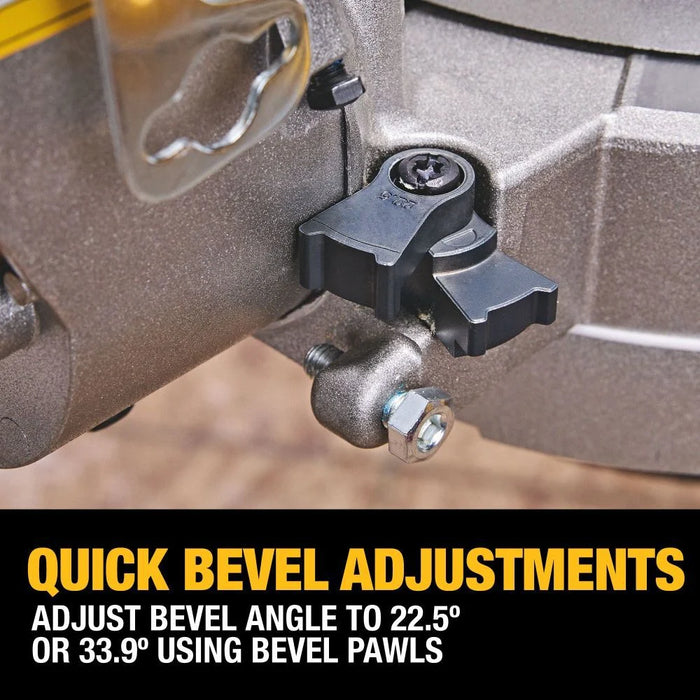 Sierra ingletadora compuesta deslizante de doble bisel DEWALT de 12"