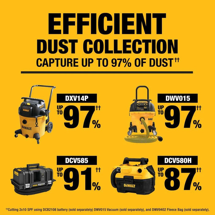 Sierra ingletadora compuesta deslizante de doble bisel DEWALT de 12"