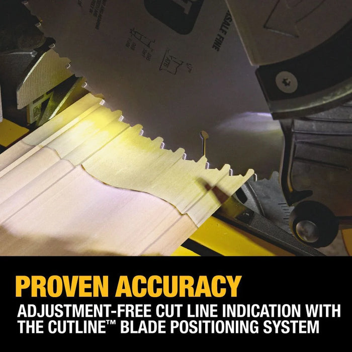 Sierra ingletadora compuesta deslizante de doble bisel DEWALT de 12"