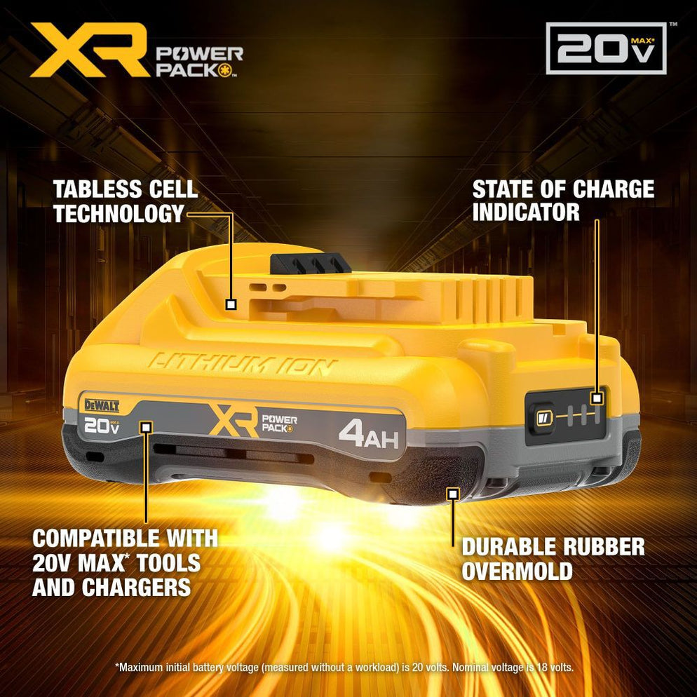 Powerpack Battery DEWALT 20V MAX XR POWERPACK 4Ah Battery 2-Pack - Extended Power for Pr ...