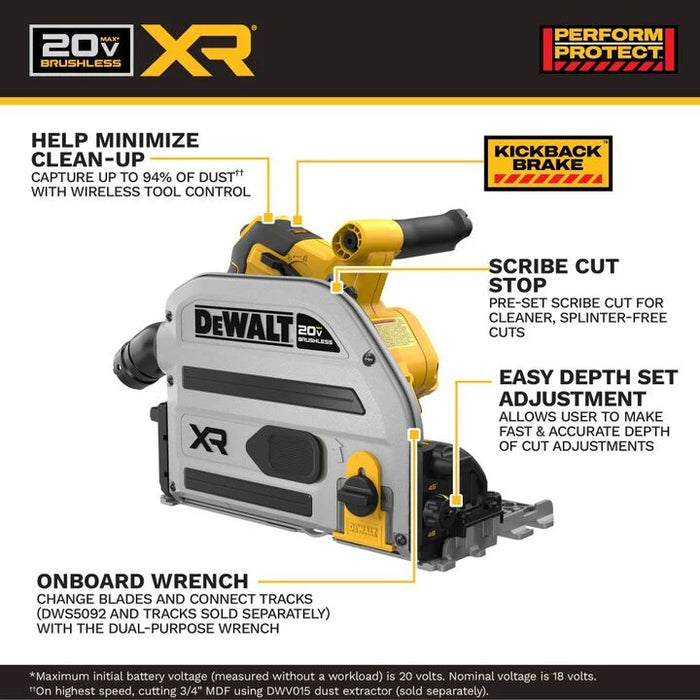 DEWALT 20V XR 6 1/2 Inch Track Saw (Bare Tool)
