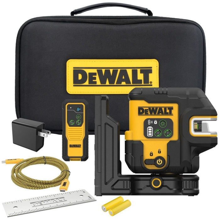 DEWALT USB Rechargeable Green 2 Spot and Cross Line Laser Kit DCLE14221G