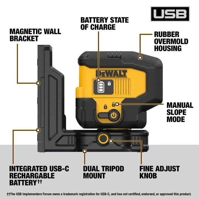Kit de nivel láser giratorio para interiores y exteriores DEWALT