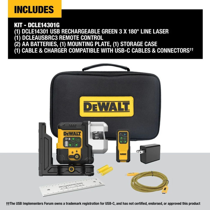 Kit de nivel láser giratorio para interiores y exteriores DEWALT