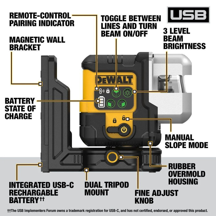 Kit de nivel láser giratorio para interiores y exteriores DEWALT
