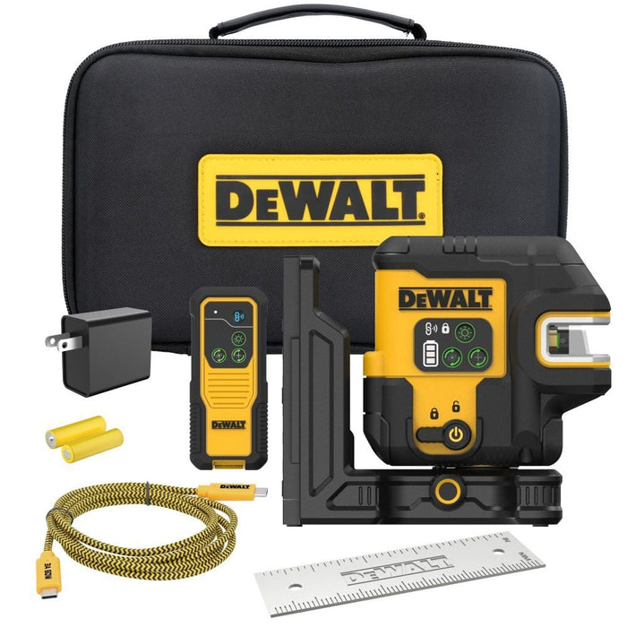 DEWALT USB Rechargeable Green 5 Spot and Cross Line Laser Kit DCLE14251G