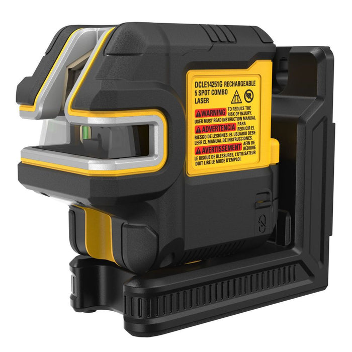 DEWALT USB Rechargeable Green 5 Spot and Cross Line Laser Kit DCLE14251G