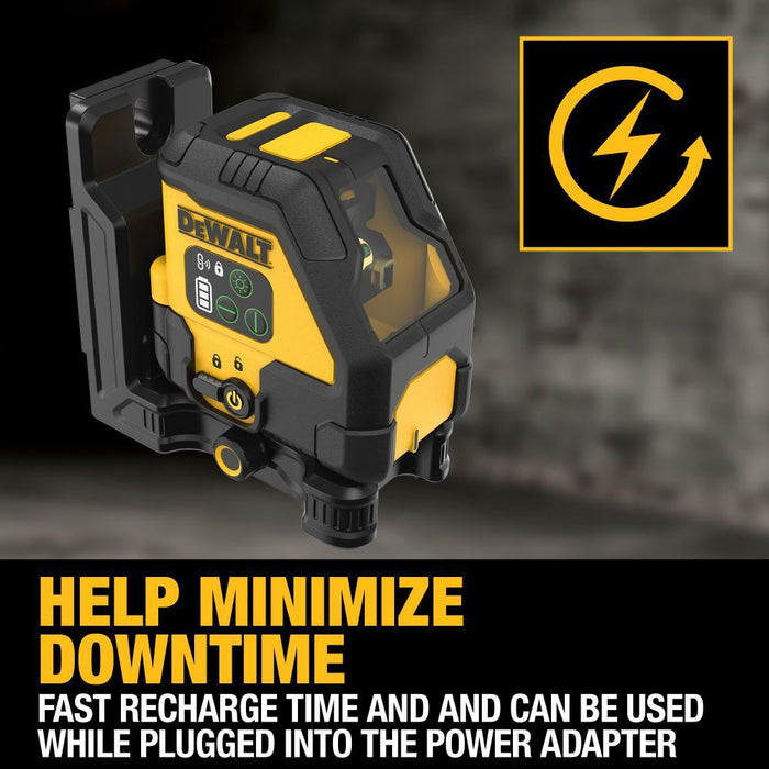 DEWALT USB Rechargeable Red Cross Line Laser Base Kit DCLE14201RB